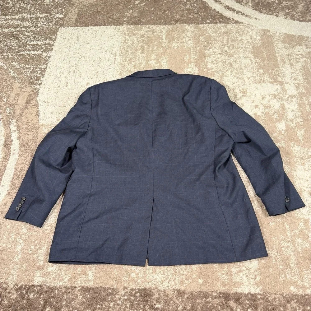 Lauren Ralph Lauren Blue Windowpane Suit Jacket Mens 50R Sport Coat Blazer